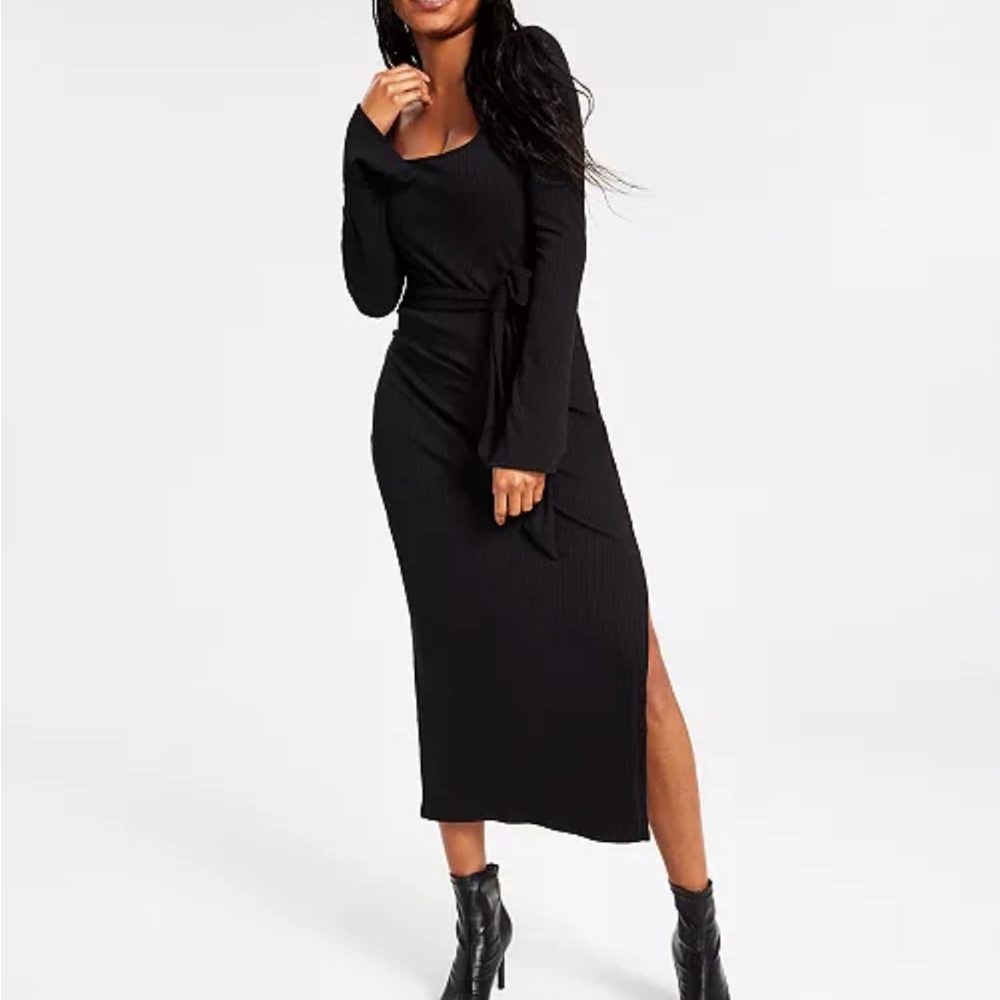 Bar III Black Long Sleeve Dress